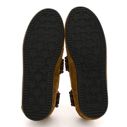 Miu Miu Suede Tassel Loafers 36 Olive Green 6 of 10