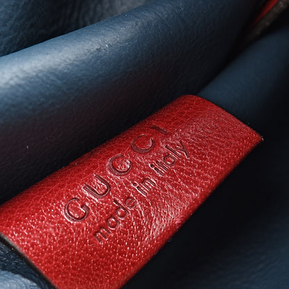 Gucci X MLB Suede Calfskin NY Yankees Large Rajah Chain Tote New Blue Romantic Cherry 7 of 12