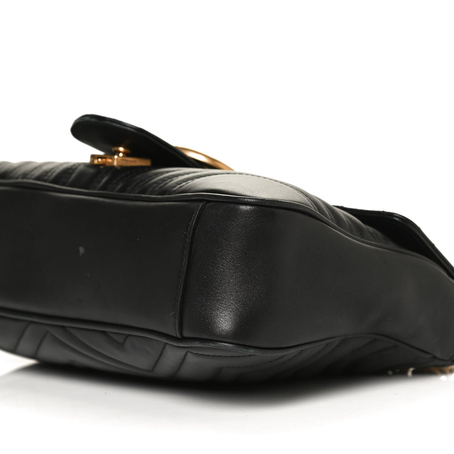 Calfskin Matelasse Medium GG Marmont Shoulder Bag Black