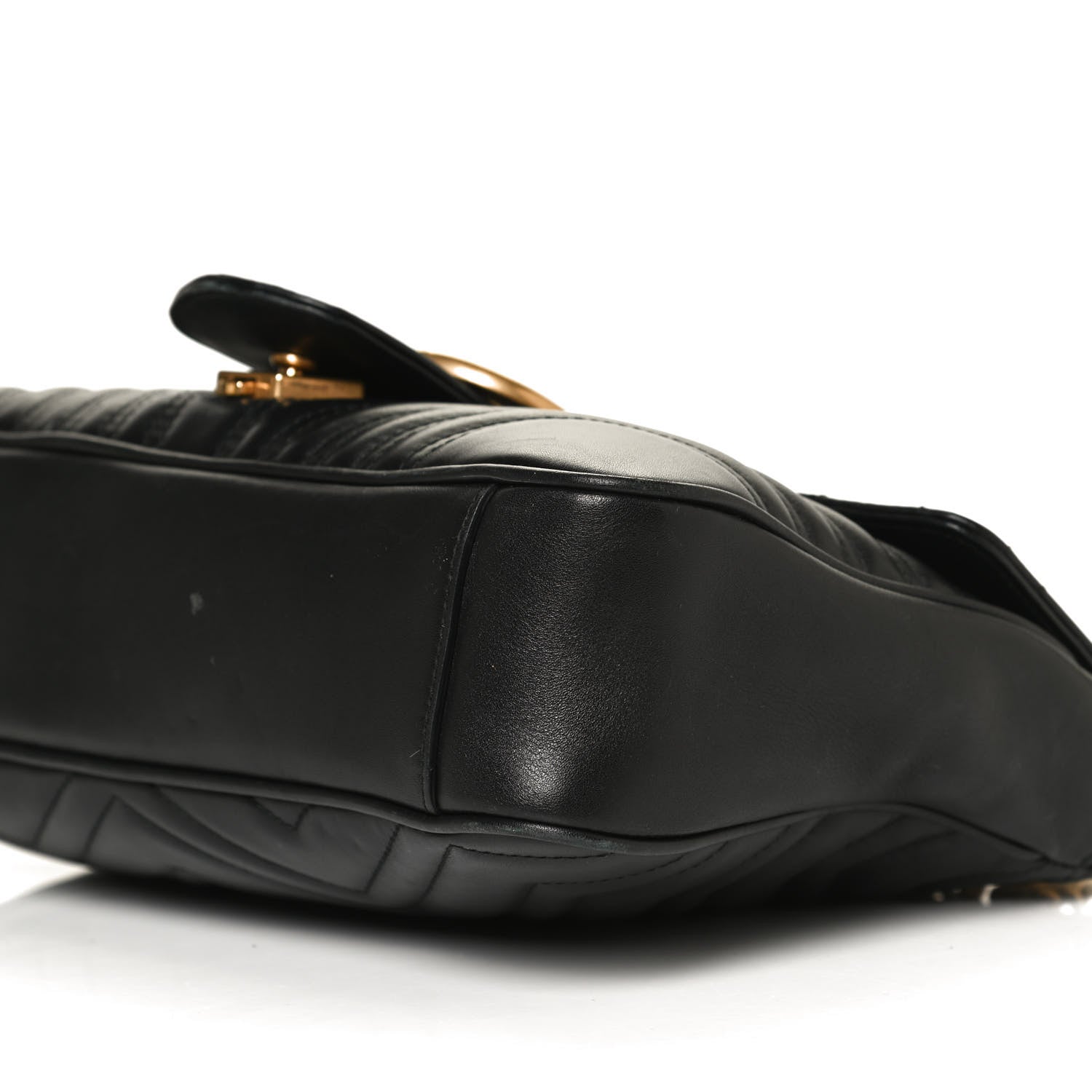 Gucci Calfskin Matelasse Medium GG Marmont Shoulder Bag Black 11 of 11