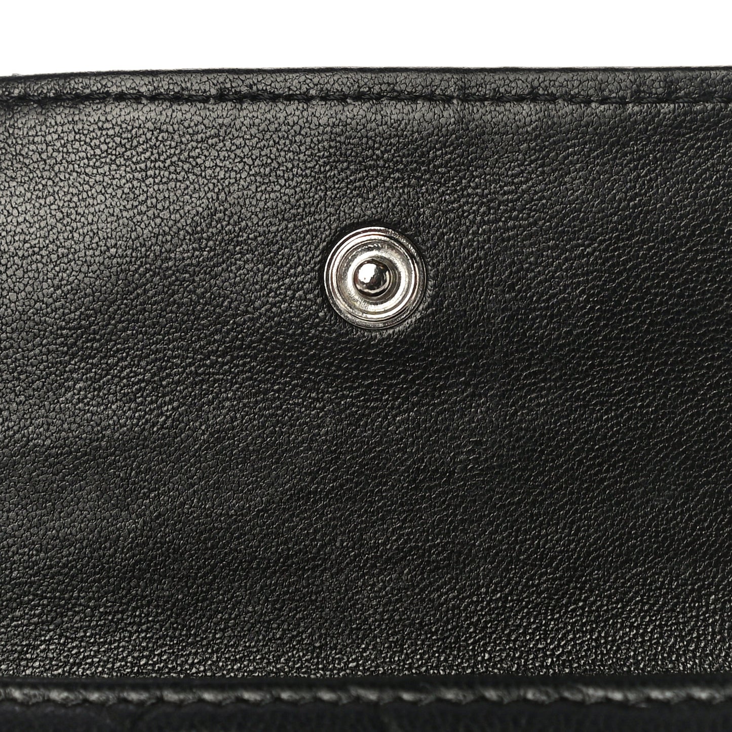 Lambskin Embossed Camellia French Wallet Black