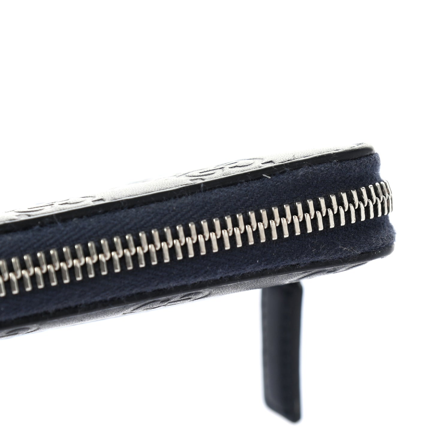 Guccissima Zip Around Card Case Blue