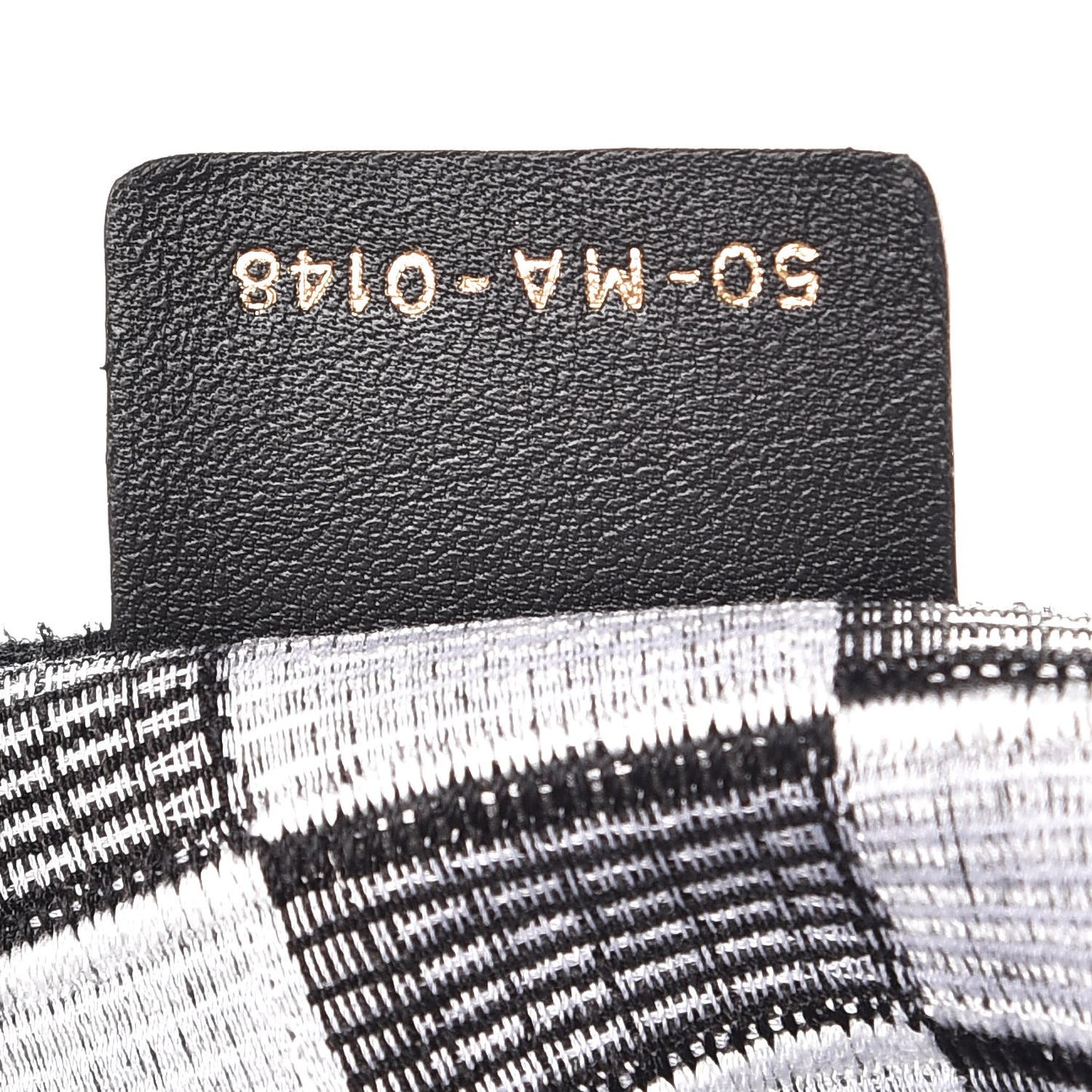 Canvas Embroidered Checkered Book Tote Black White