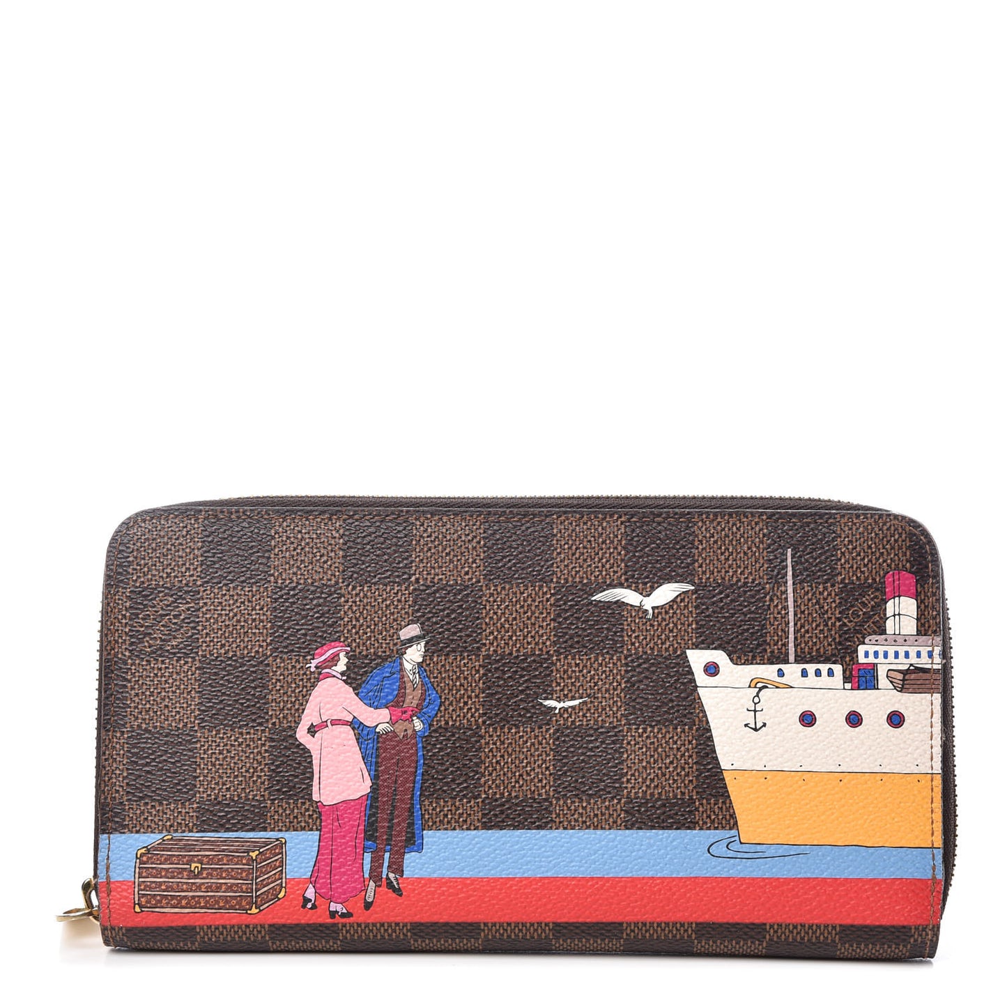 Damier Ebene 2016 Christmas Animation Zippy Wallet Rouge