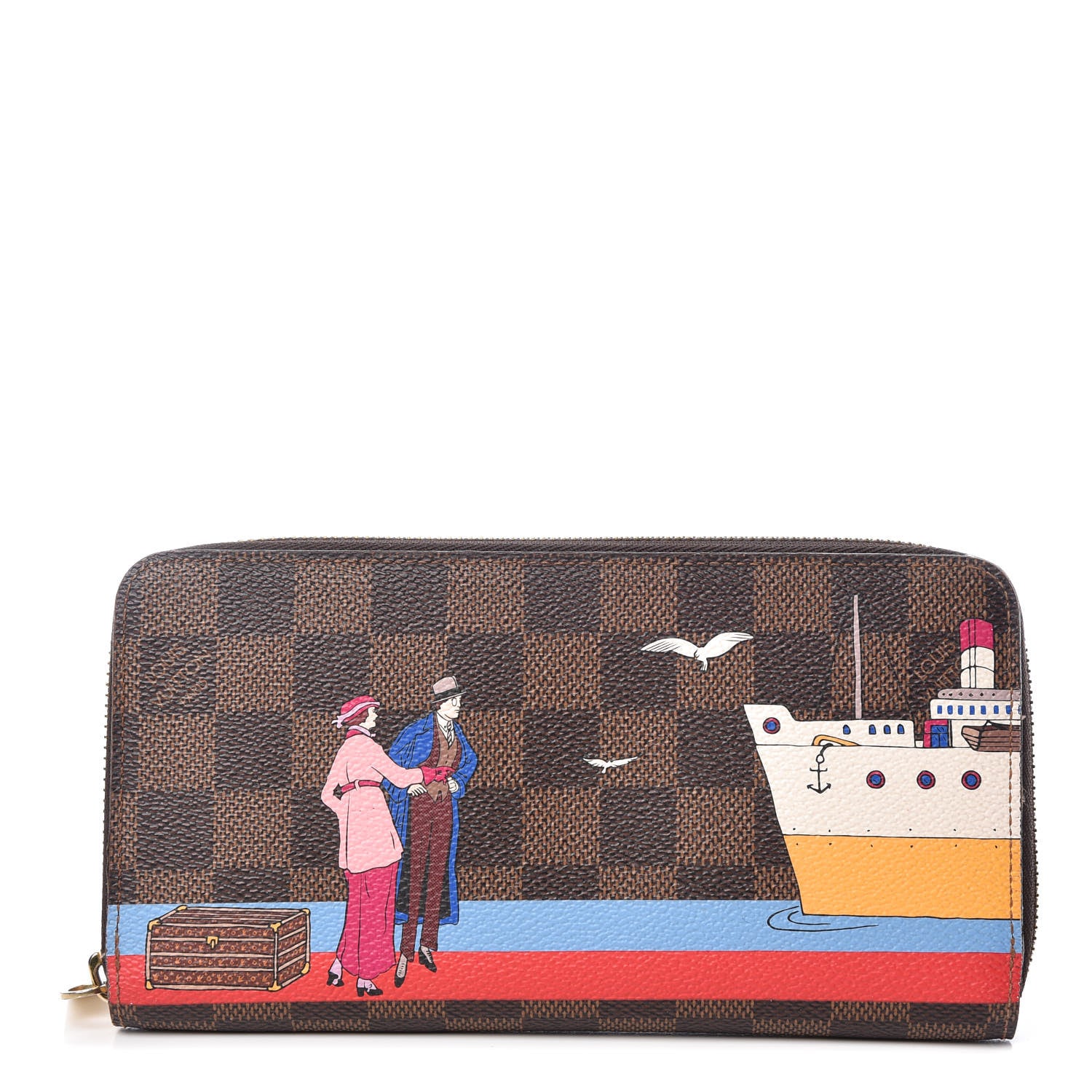 Louis Vuitton Damier Ebene 2016 Christmas Animation Zippy Wallet Rouge 1 of 8