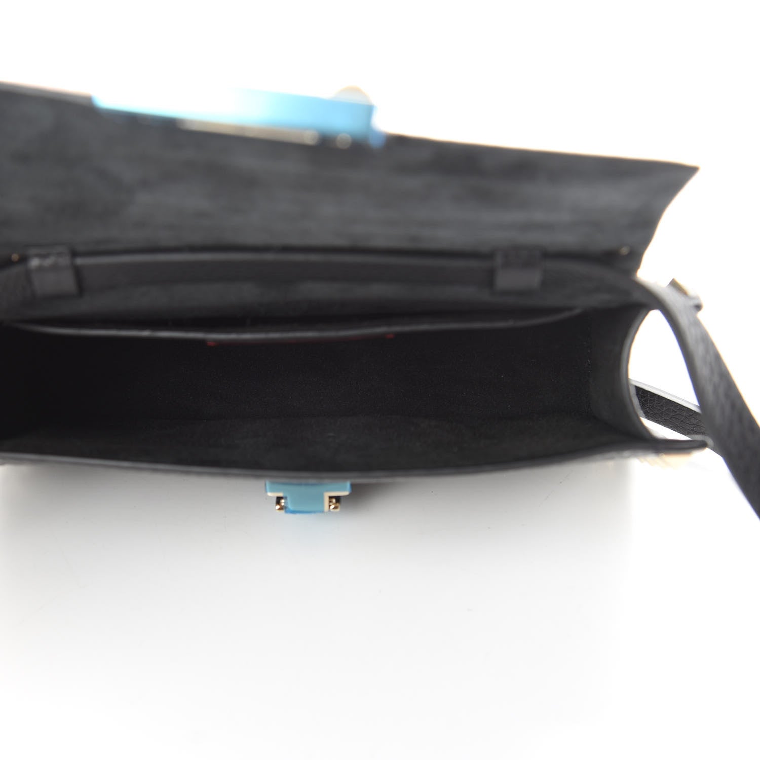 Valentino Garavani Pebbled Calfskin Small Rockstud Overlay Flap Shoulder Bag Black 5 of 9