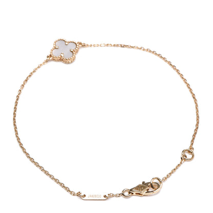 Van Cleef & Arpels 18K Yellow Gold Mother of Pearl Sweet Alhambra Bracelet 3 of 6