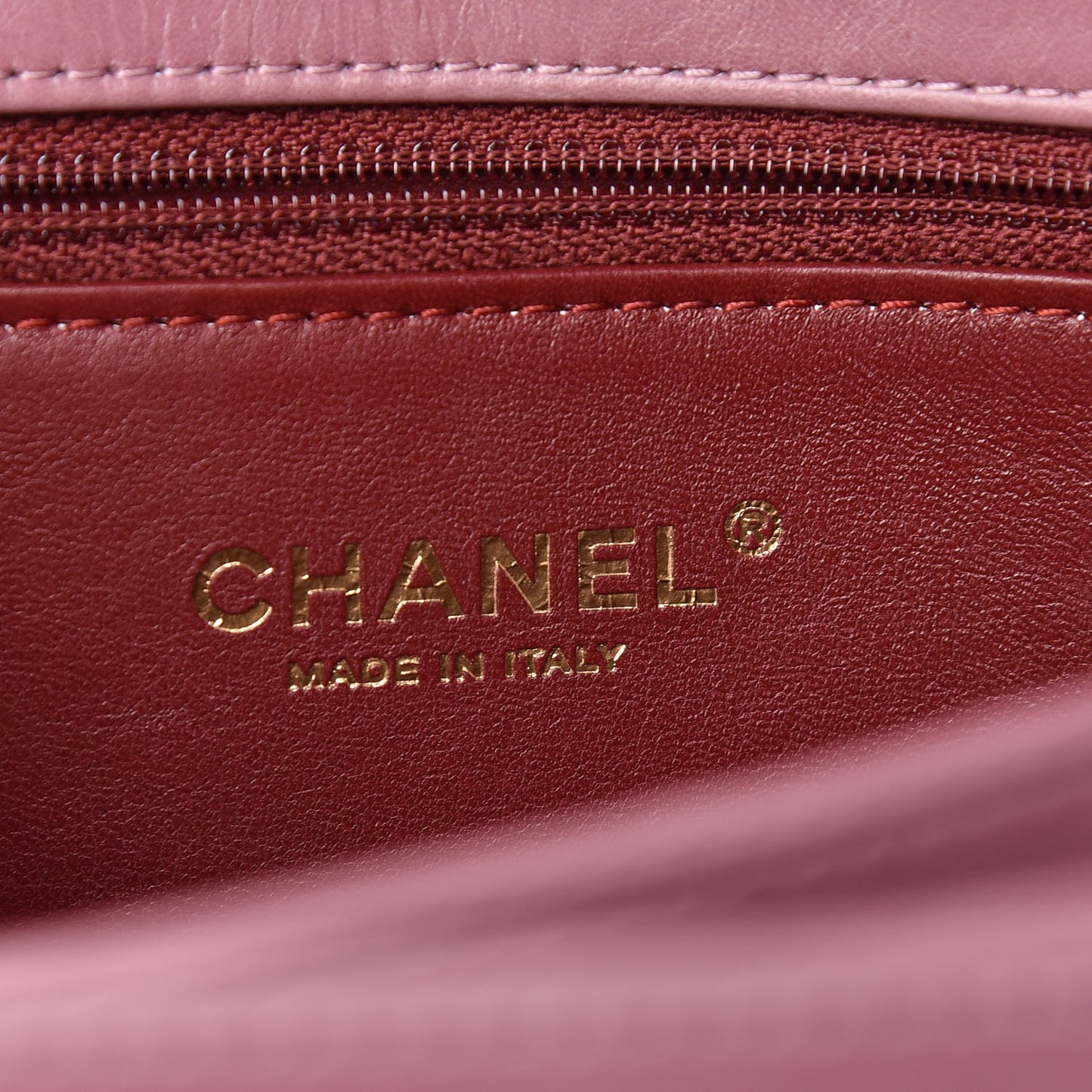 Calfskin Quilted Straight Lined Flap Purple