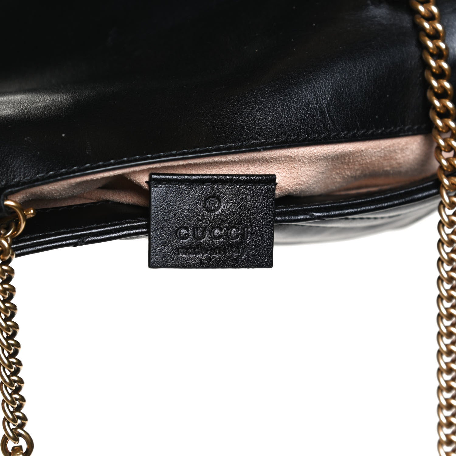 Gucci Calfskin Matelasse Super Mini GG Marmont Shoulder Bag Black 6 of 13
