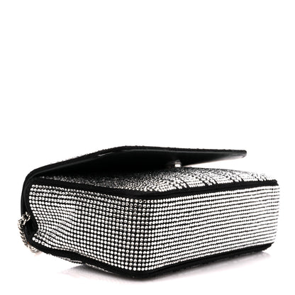 Versace Satin Crystal Virtus Mini Chain Shoulder Bag Black 4 of 11