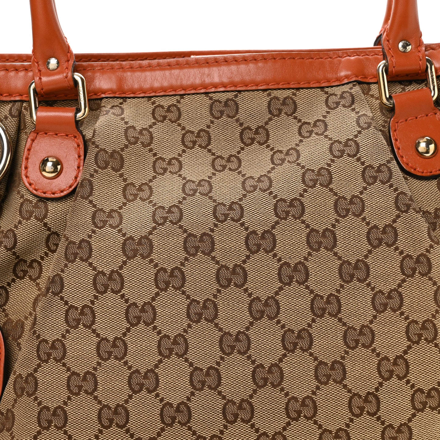 Monogram Medium Sukey Top Handle Tote Beige Orange