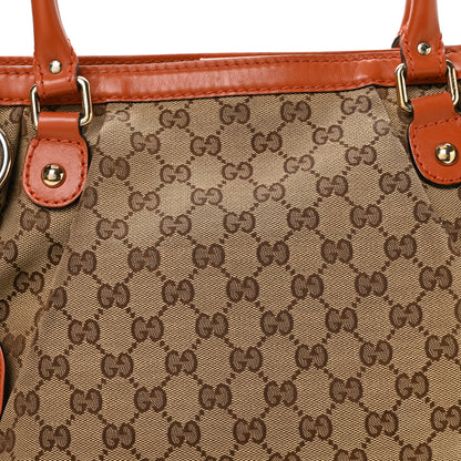Gucci Monogram Medium Sukey Top Handle Tote Beige Orange 7 of 9