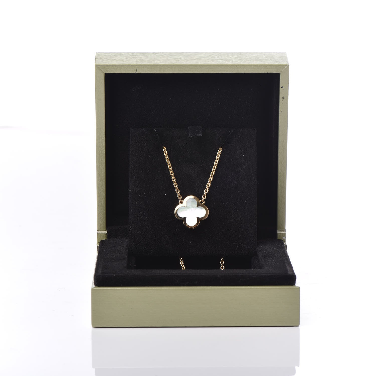 Van Cleef & Arpels 18K Yellow Gold Mother of Pearl Pure Alhambra Pendant Necklace 8 of 8
