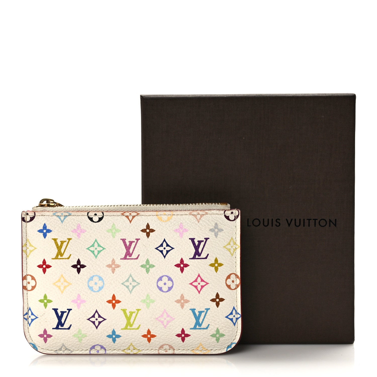 Louis Vuitton Monogram Multicolor Key Pouch White Litchi 7 of 7