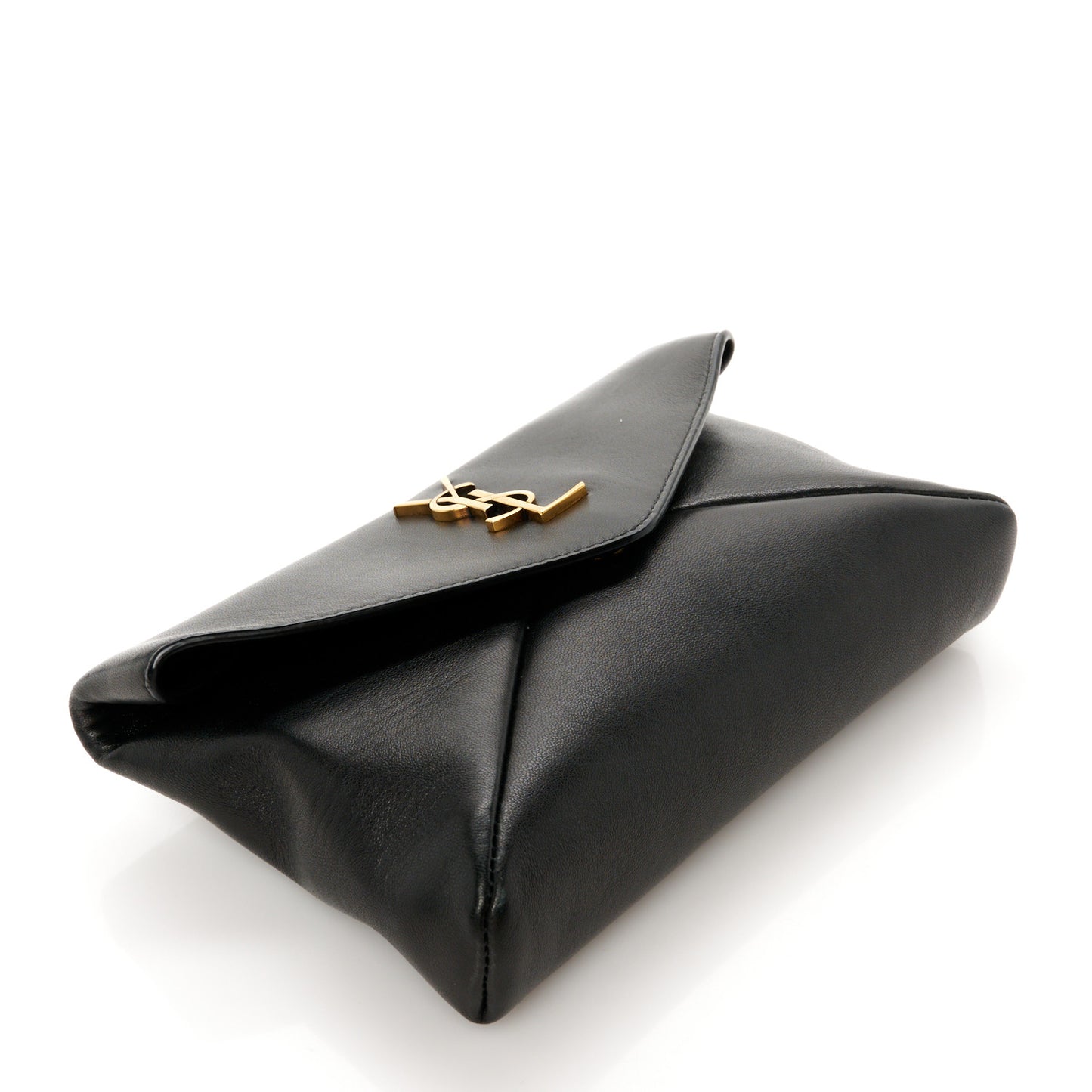 Lambskin Small Cassandre Envelope Pouch Black