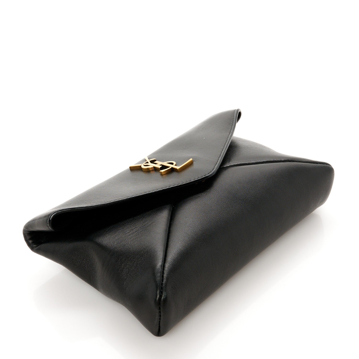 Saint Laurent Lambskin Small Cassandre Envelope Pouch Black 4 of 8