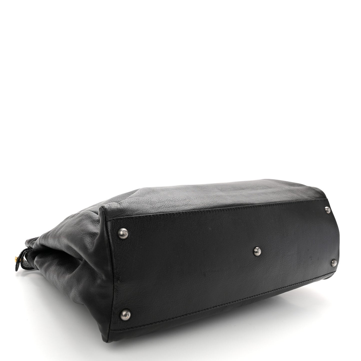Goatskin Large Peekaboo Iconic Satchel Black Lampone