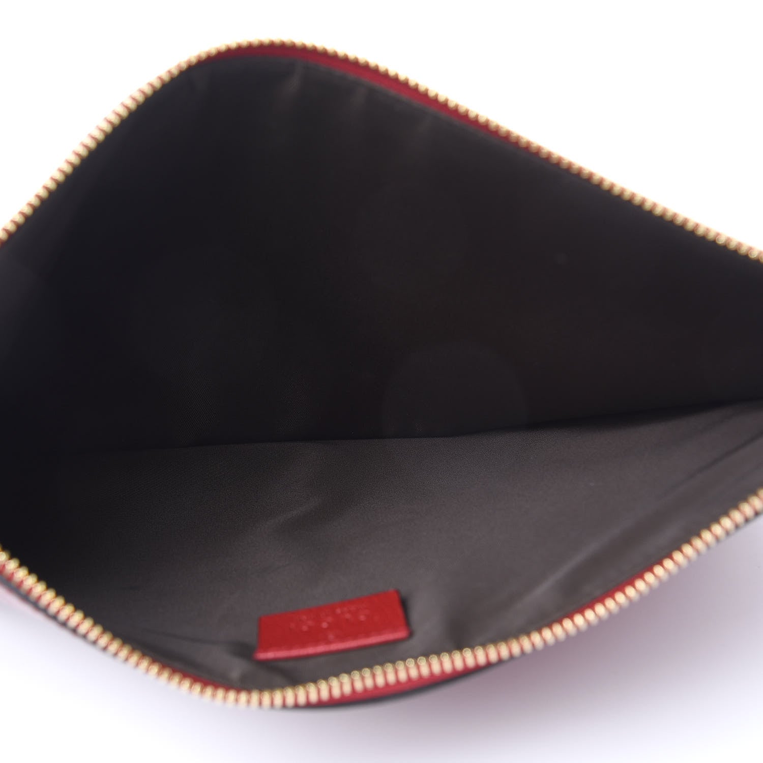 Gucci GG Supreme Monogram Tian Large Zip Pouch Beige Multicolor Red 5 of 8