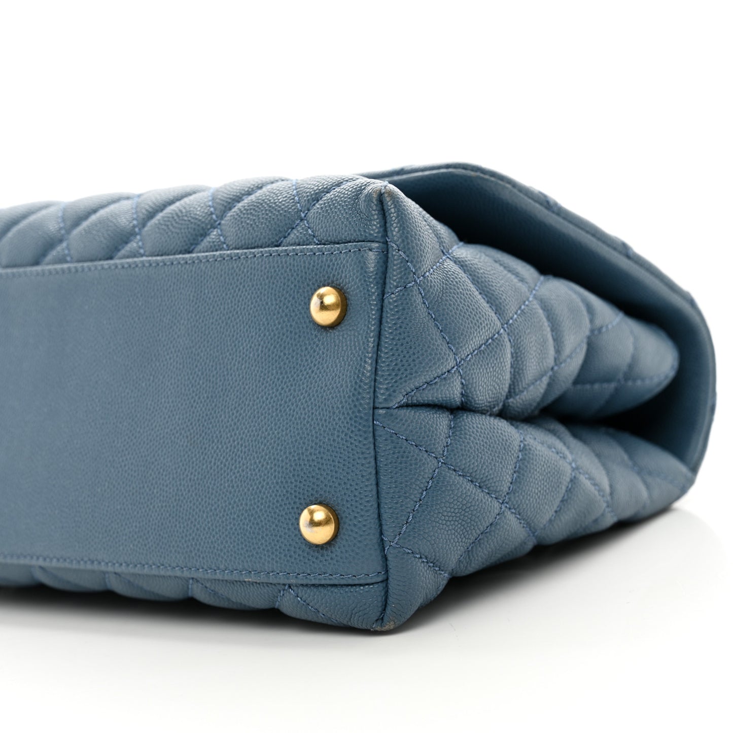 Caviar Quilted Small Coco Handle Flap Blue