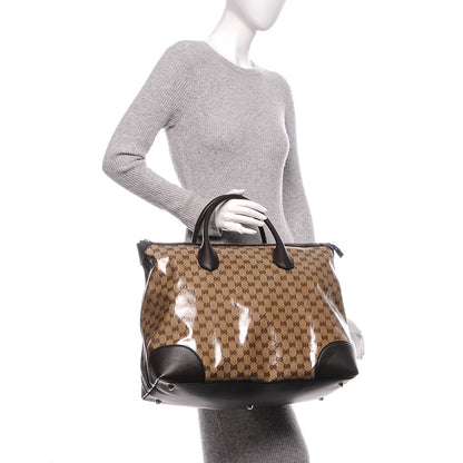 Gucci Crystal Monogram Large Tote Dark Brown 2 of 7