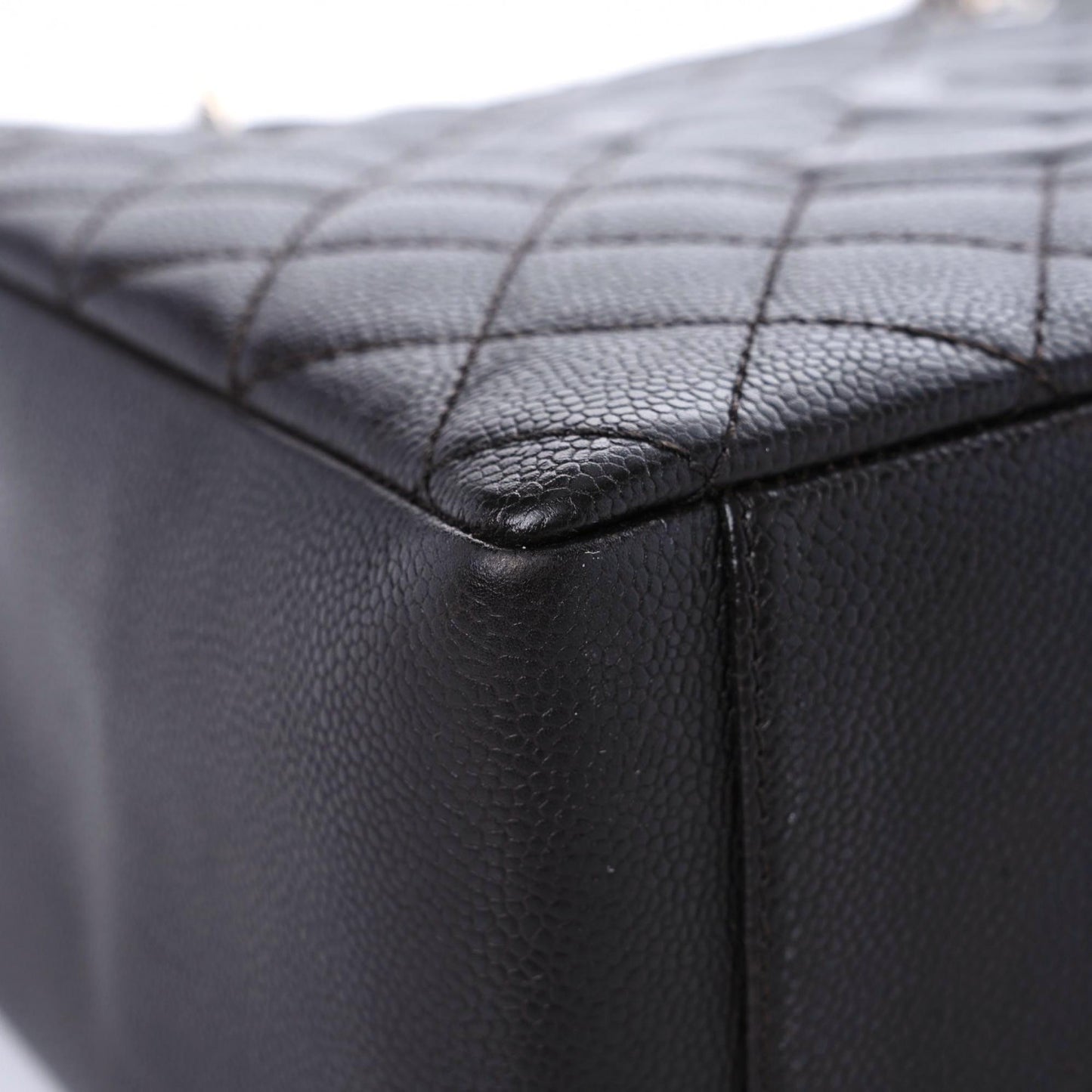 Caviar Quilted Grand Shopping Tote GST Dark Brown