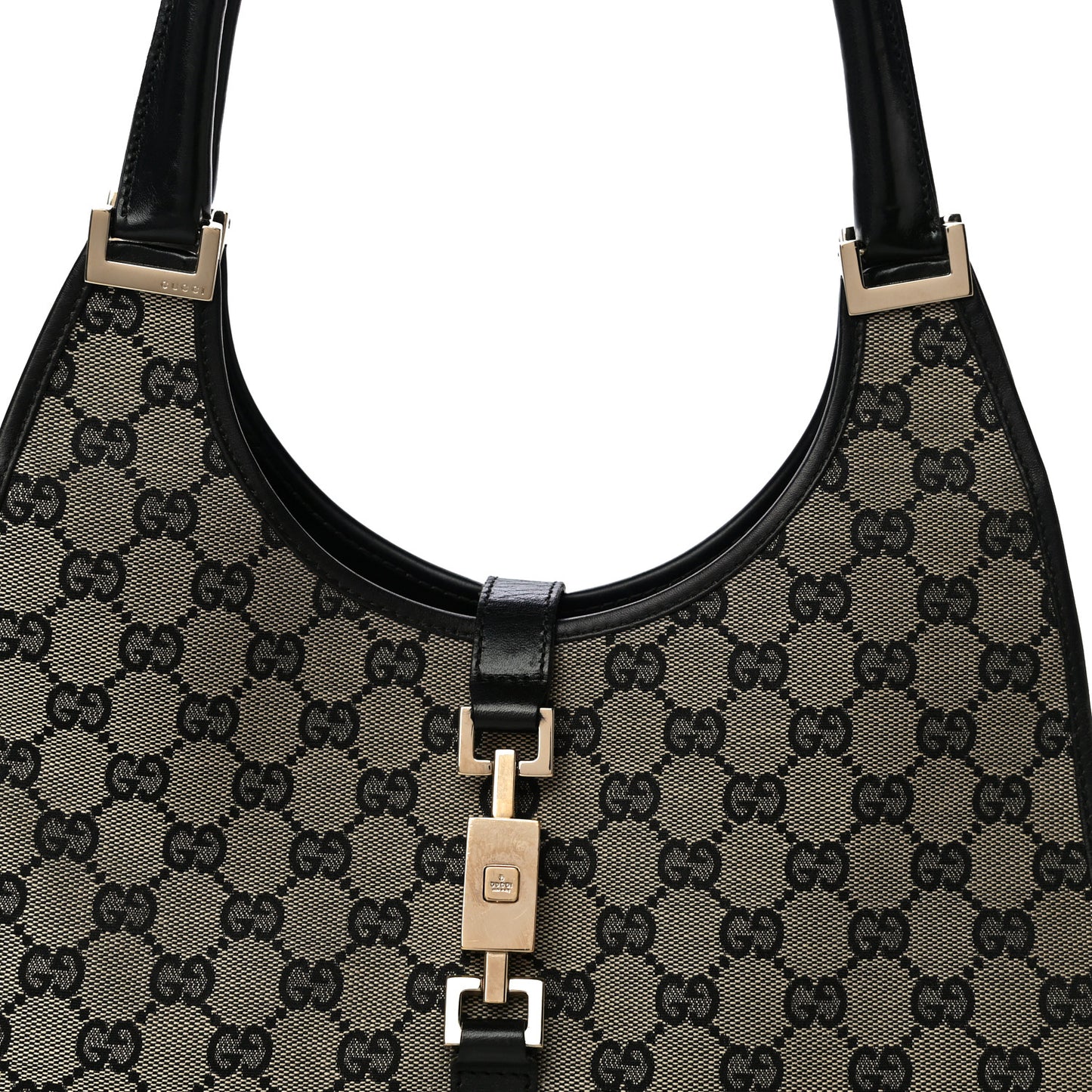 Monogram Piston Lock Shoulder Bag Black