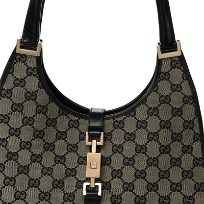 Gucci Monogram Piston Lock Shoulder Bag Black 8 of 14