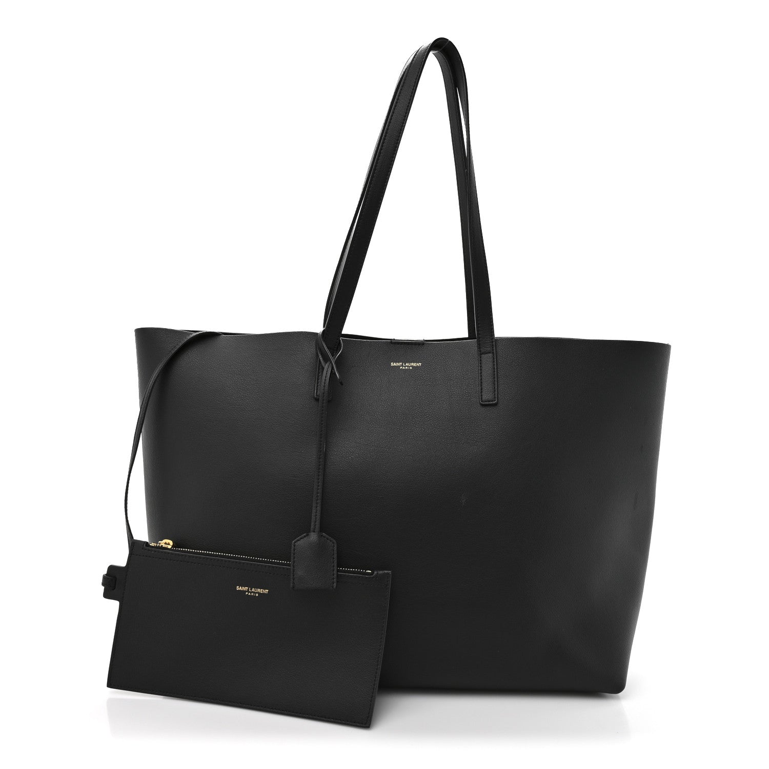 Saint Laurent Calfskin Large Shopping Tote Black 3 of 12