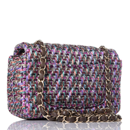 Chanel Tweed Quilted Mini Rectangular Flap Lilac Multicolor 3 of 9