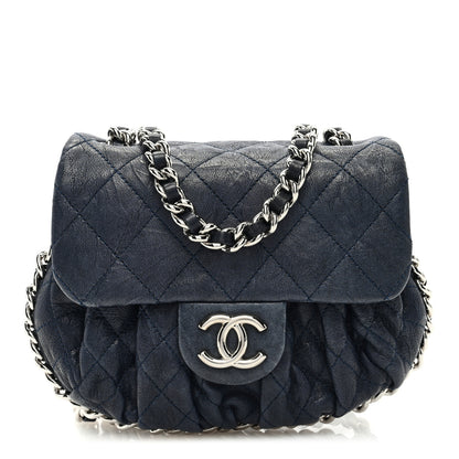 Chanel Washed Lambskin Mini Chain Around Messenger Navy Blue 1 of 9