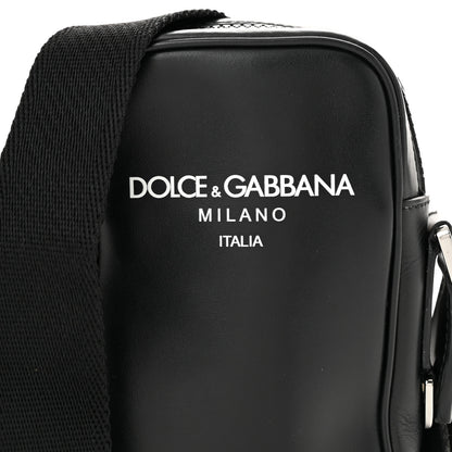 Dolce & Gabbana Calfskin Logo Crossbody Bag Black 7 of 9