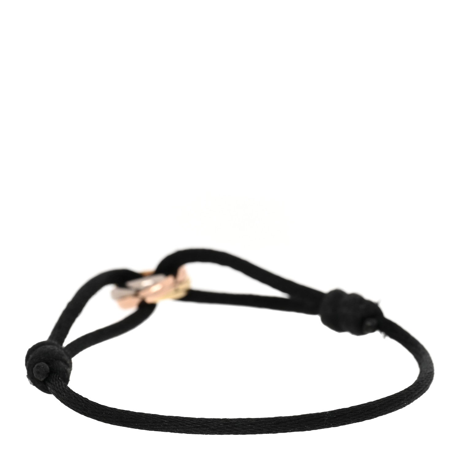 Cartier 18K Pink Yellow White Gold Trinity Adjustable Cord Bracelet Black 2 of 5