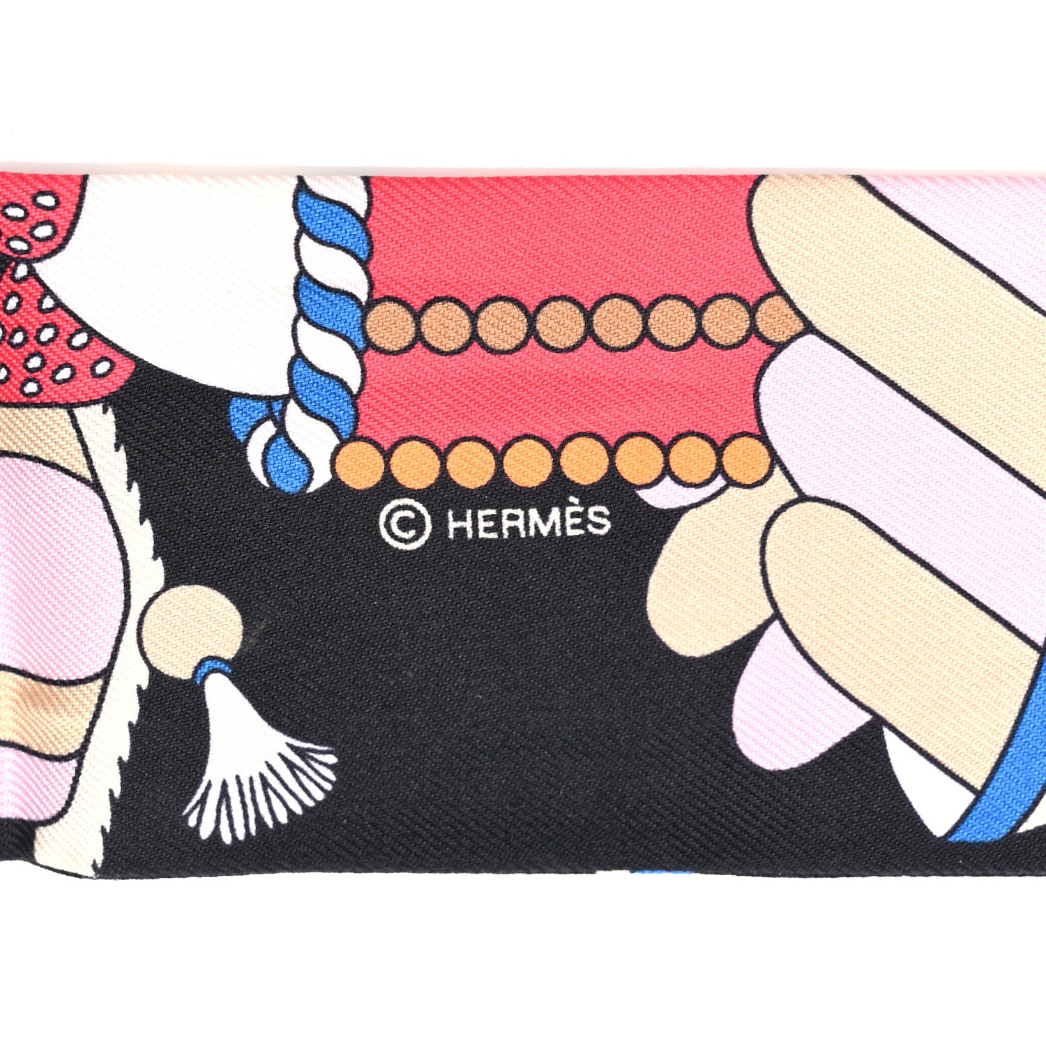 Hermes Silk La Patisserie Francaise Charms Twilly Charms Black White Bleu 3 of 5