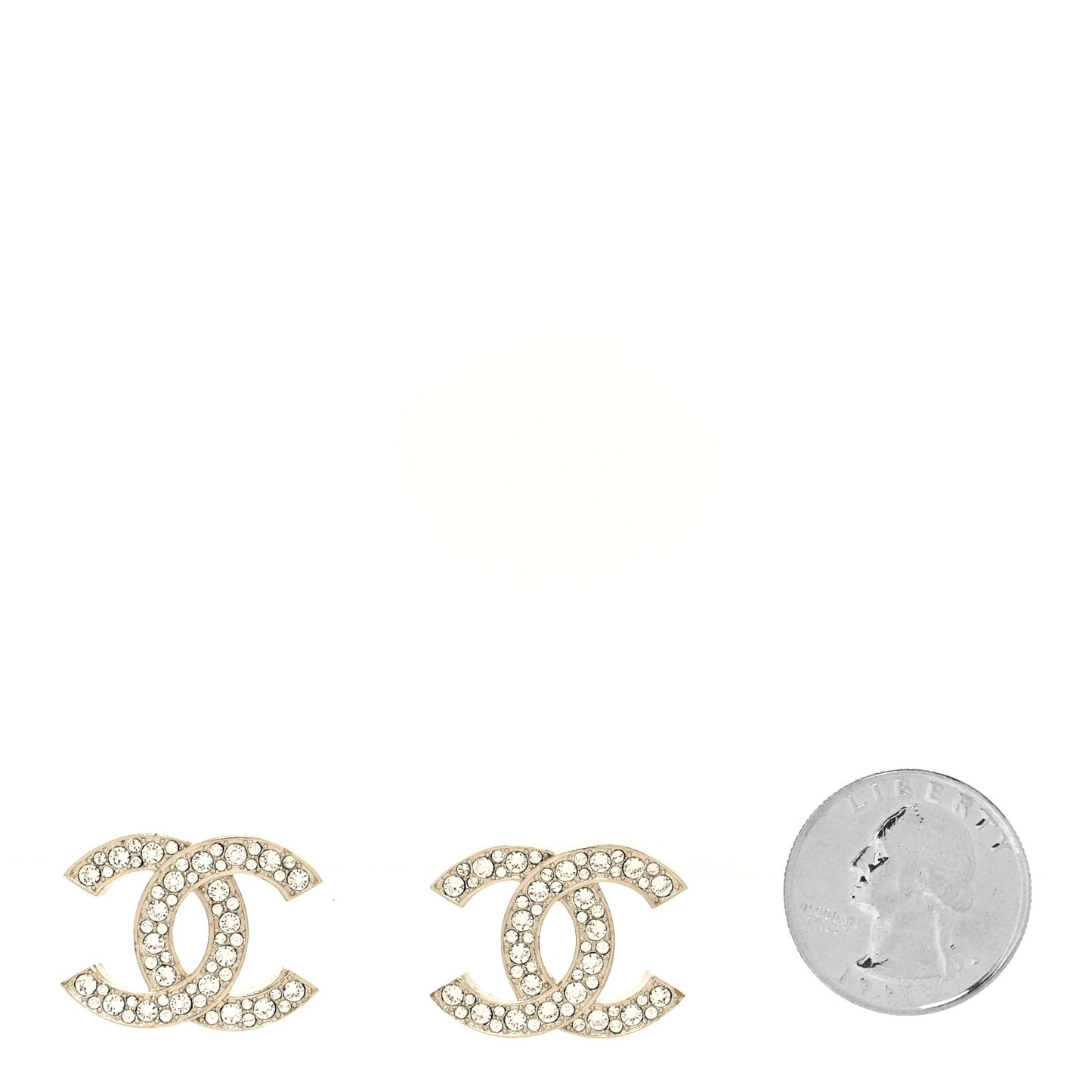 Crystal CC Earrings Light Gold