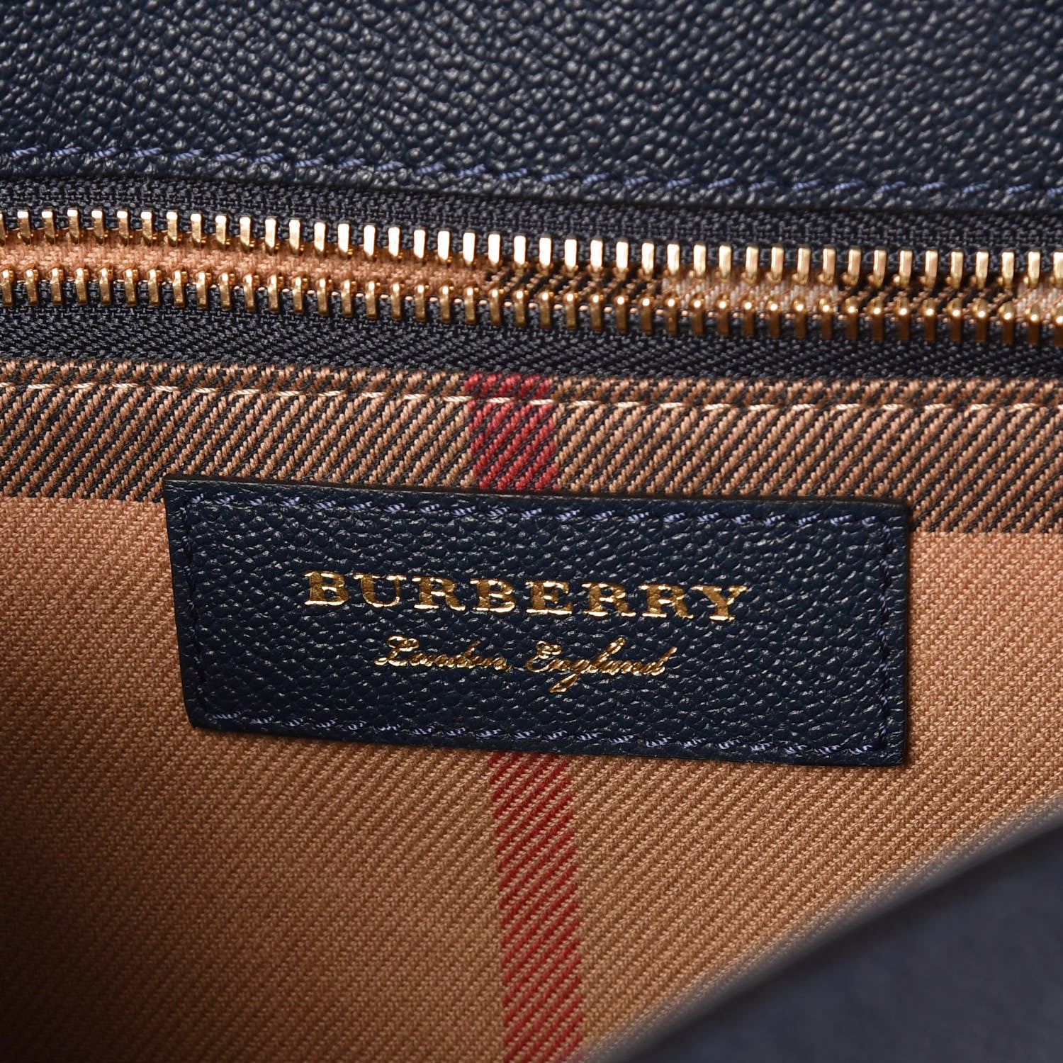 Burberry Soft Grain Calfskin Medium Buckle Tote Blue Carbon 7 of 10