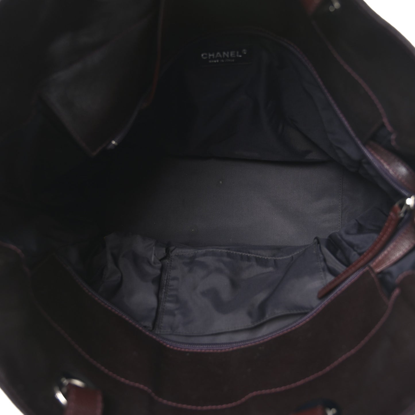 Metallic Coated Canvas Quilted Large Paris Biarritz Tote Dark Brown