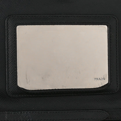 Prada Saffiano Metal Flap Wallet With Strap Black 8 of 10