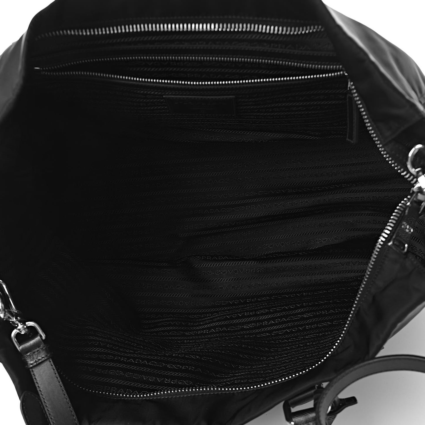 Tessuto Nylon Saffiano Overnight Tote Black
