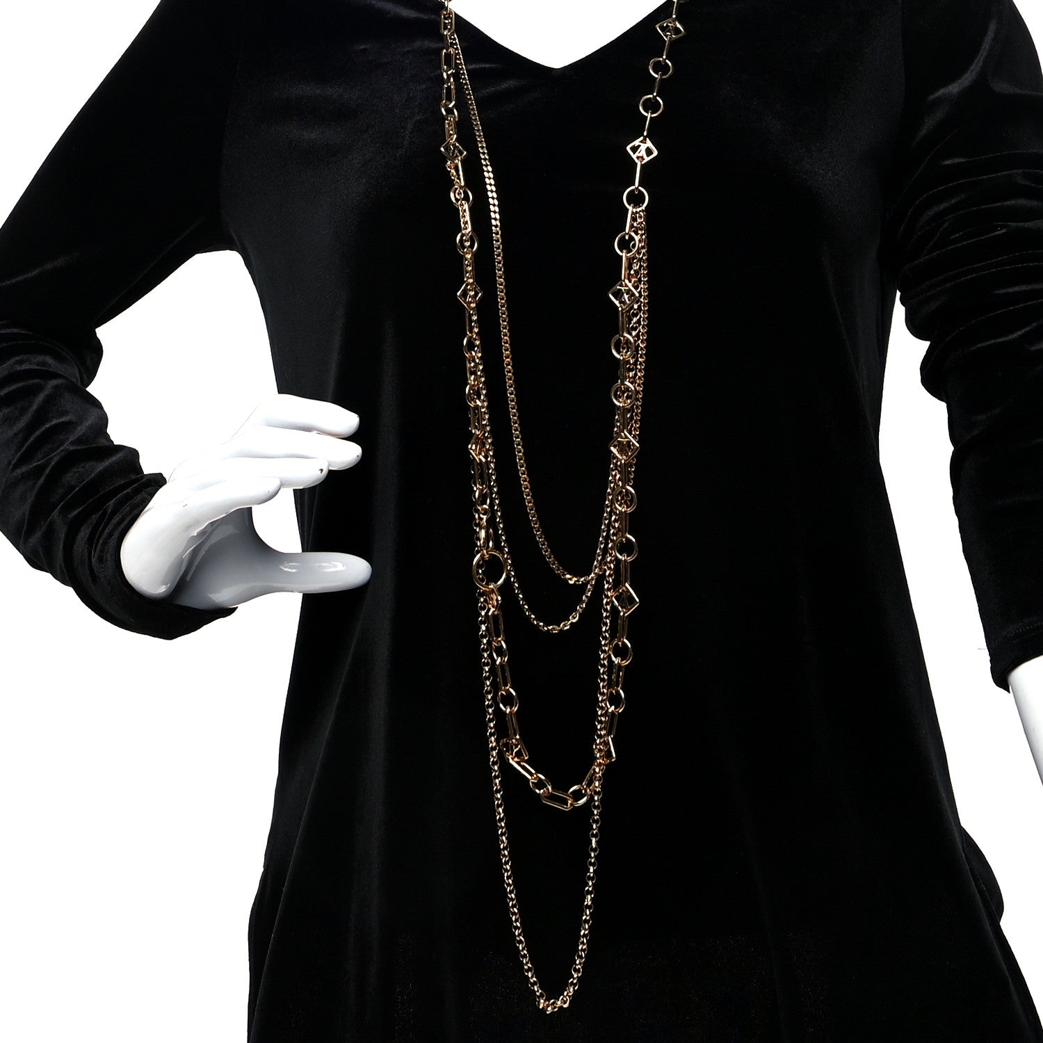 Louis Vuitton Collier Vegas Chain Necklace Gold 2 of 4