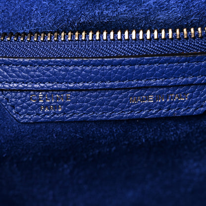 Celine Drummed Calfskin Mini Luggage Indigo 6 of 13