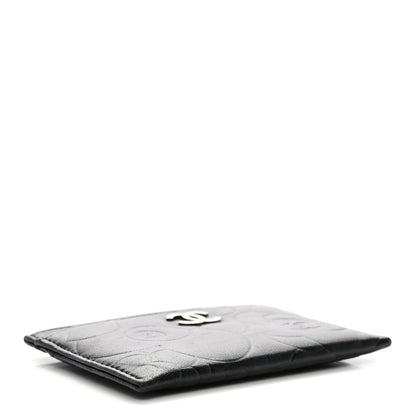 Chanel Lambskin Camellia Embossed Card Holder Black 4 of 8