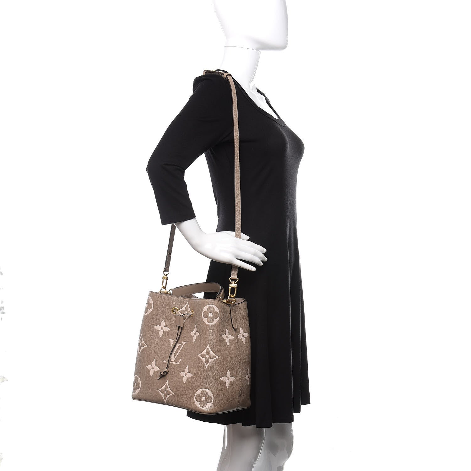 Louis Vuitton Empreinte Monogram Giant Neonoe MM Tourterelle Creme 2 of 10