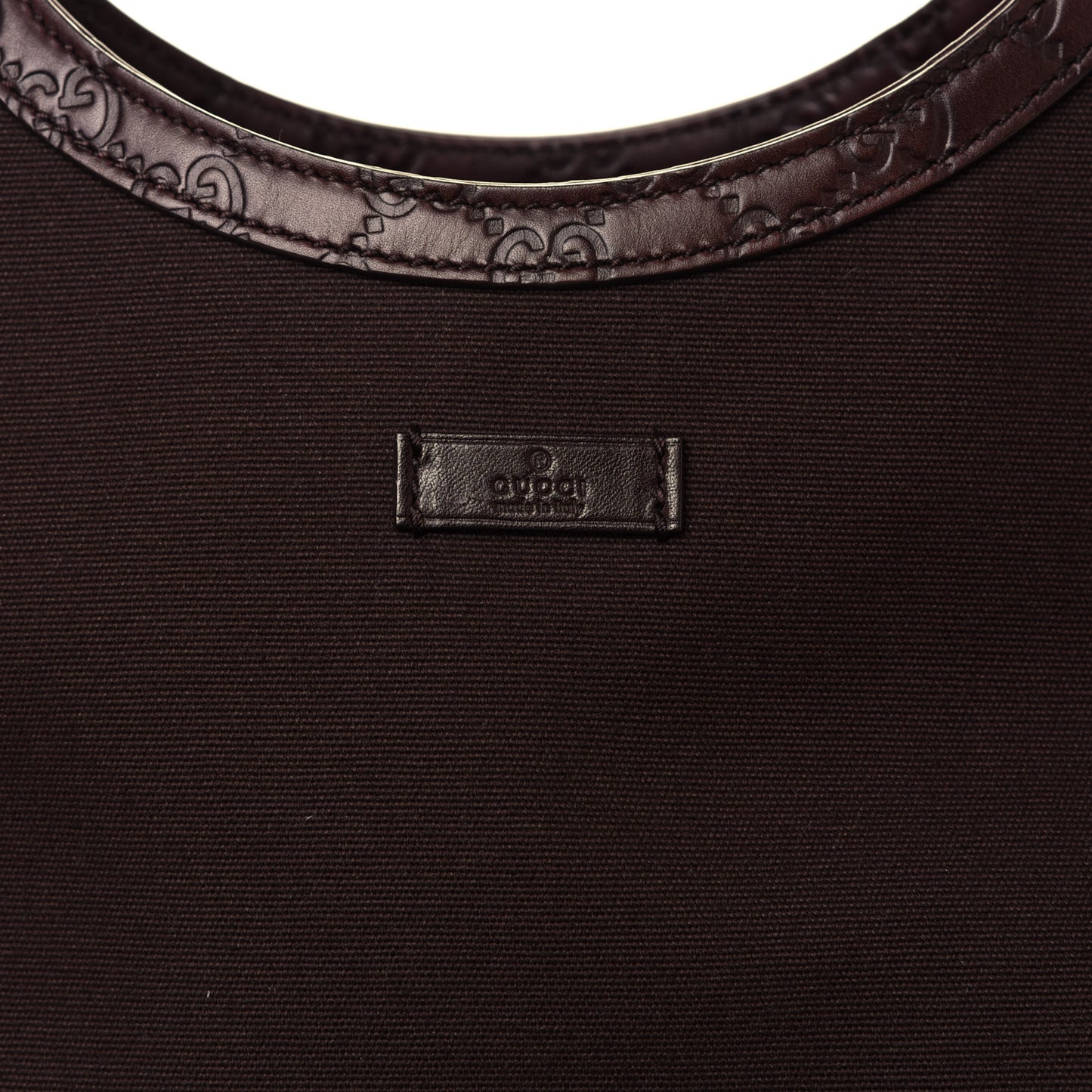 Guccissima Trim Canvas Hobo Dark Brown
