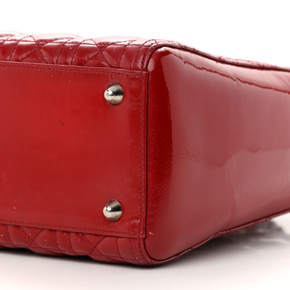 Christian Dior Patent Cannage Large Lady Dior Red 10 of 19