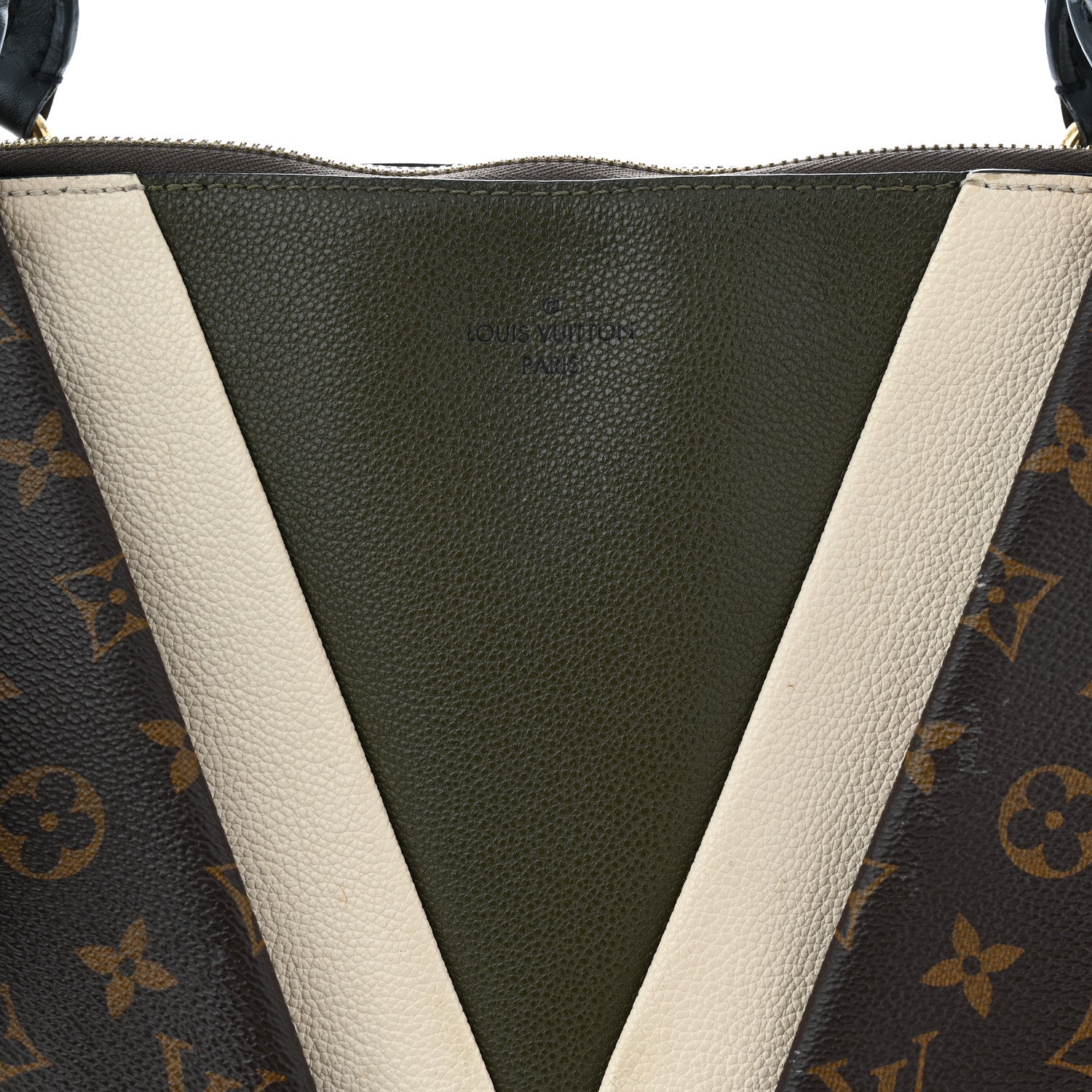 Louis Vuitton Monogram V Tote MM Khaki Cream 7 of 16
