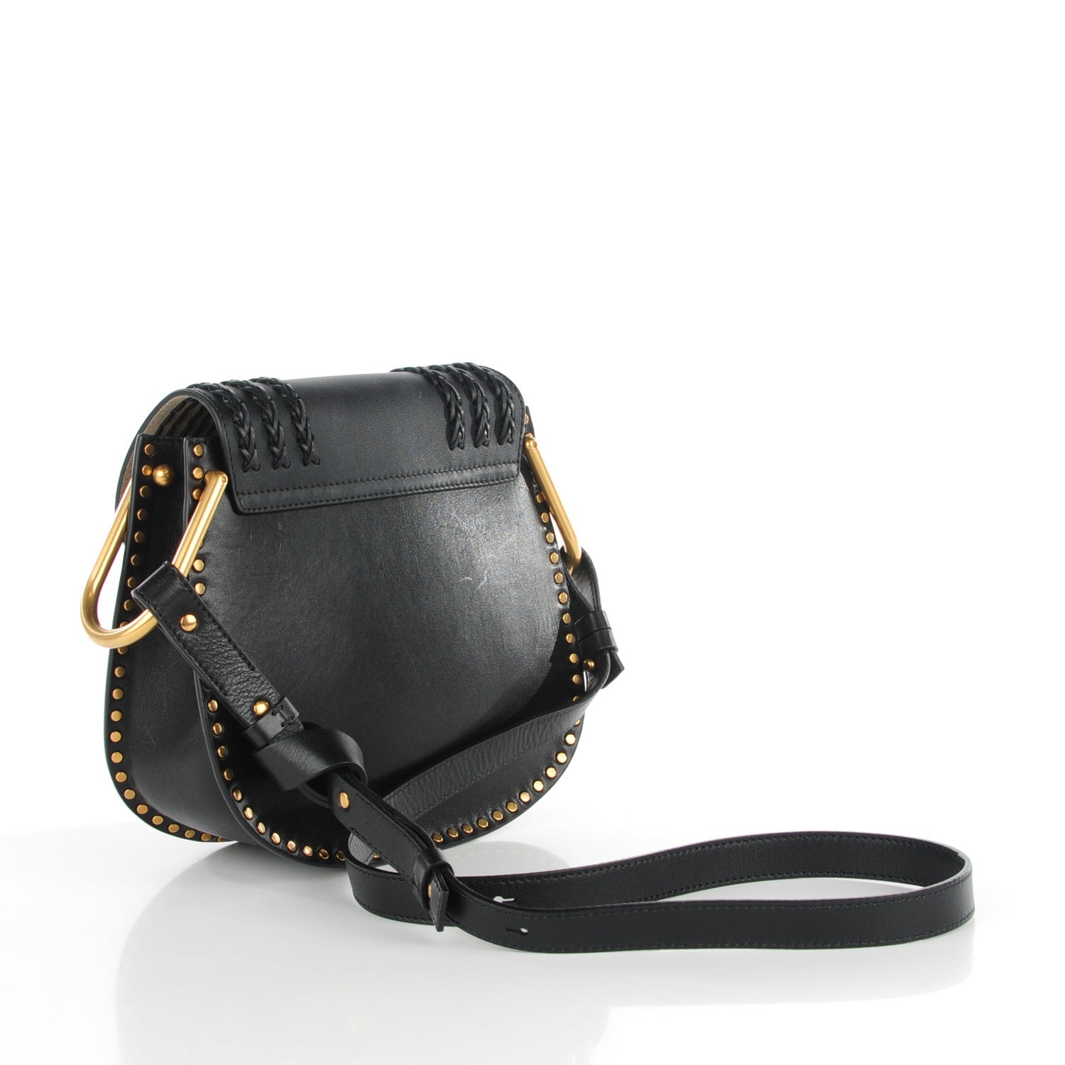 Chloe Calfskin Braided Small Hudson Shoulder Bag Black 3 of 7