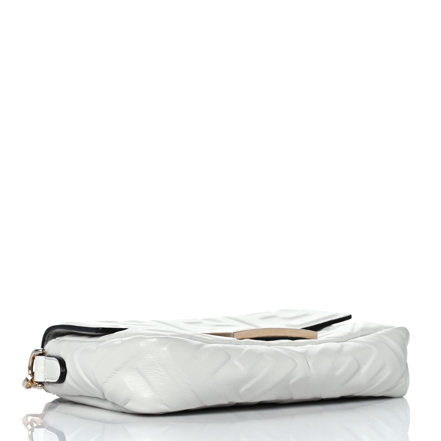 Fendi Nappa FF 1974 Embossed Mini Baguette White 4 of 9
