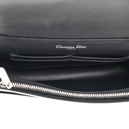 Christian Dior Metallic Patent Micro-Cannage Diorama Wallet on Chain Pouch Silver 10 of 19