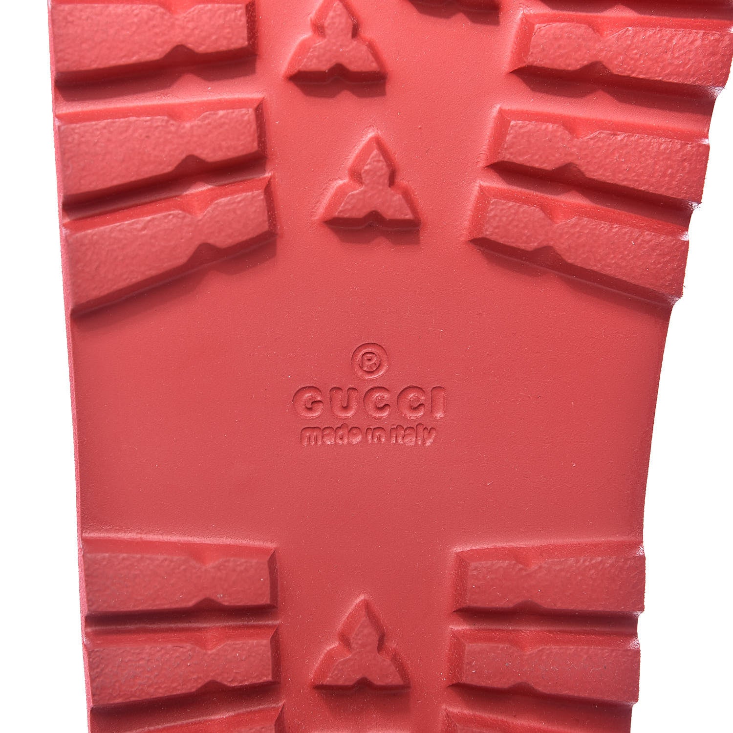 Gucci Calfskin Rubber GucciGhost Hamlet Skull Mens Lug Sole Slide Sandals 7 Hibiscus Red Blue Agata 7 of 9