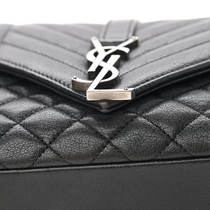 Saint Laurent Sheepskin Tri-Quilt Monogram Medium College Bag Black 15 of 17